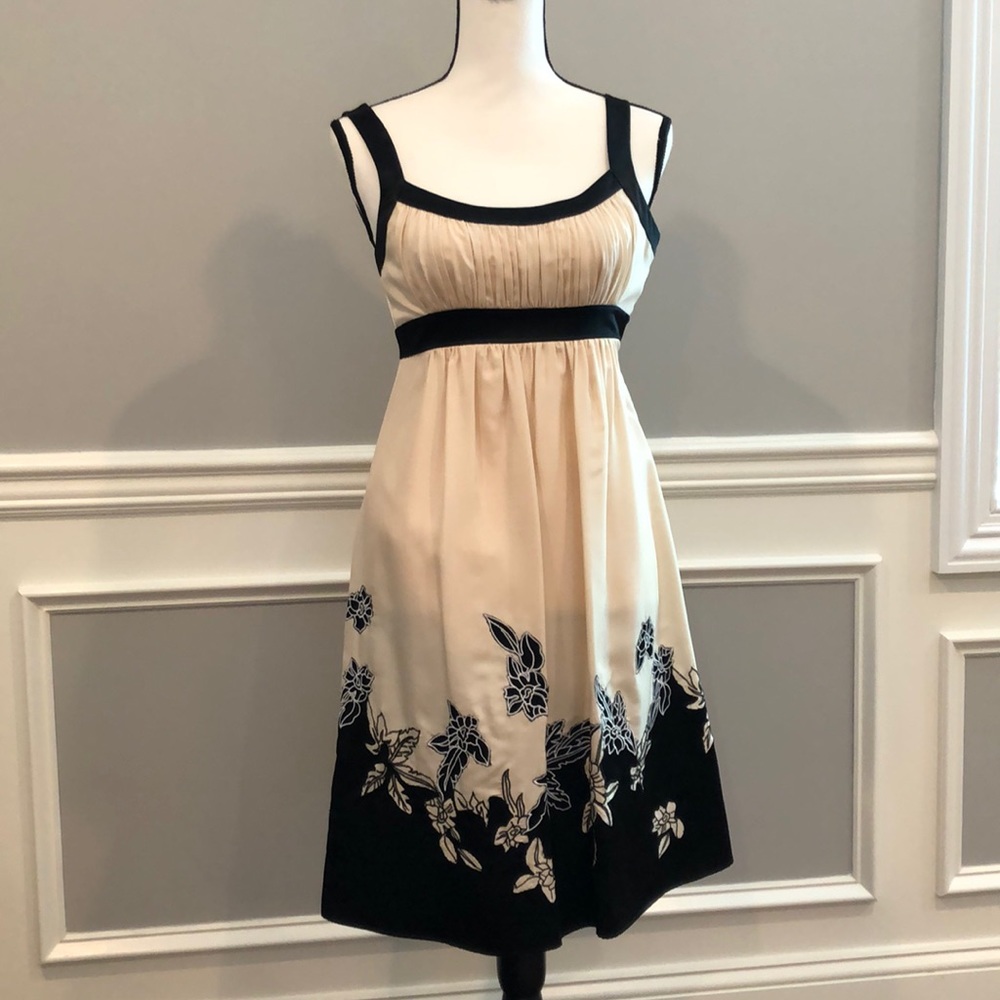 Cream and black bcbgmaxazria dress